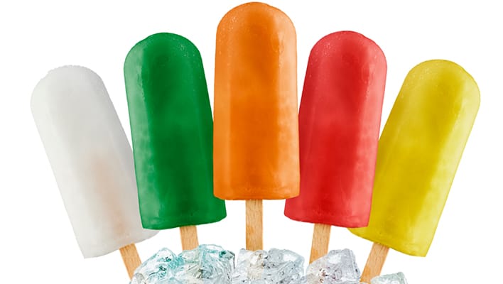 Ice Lollies with ice cubes