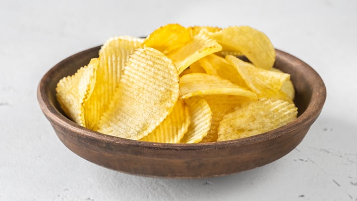 Pringles arranged in a bowl